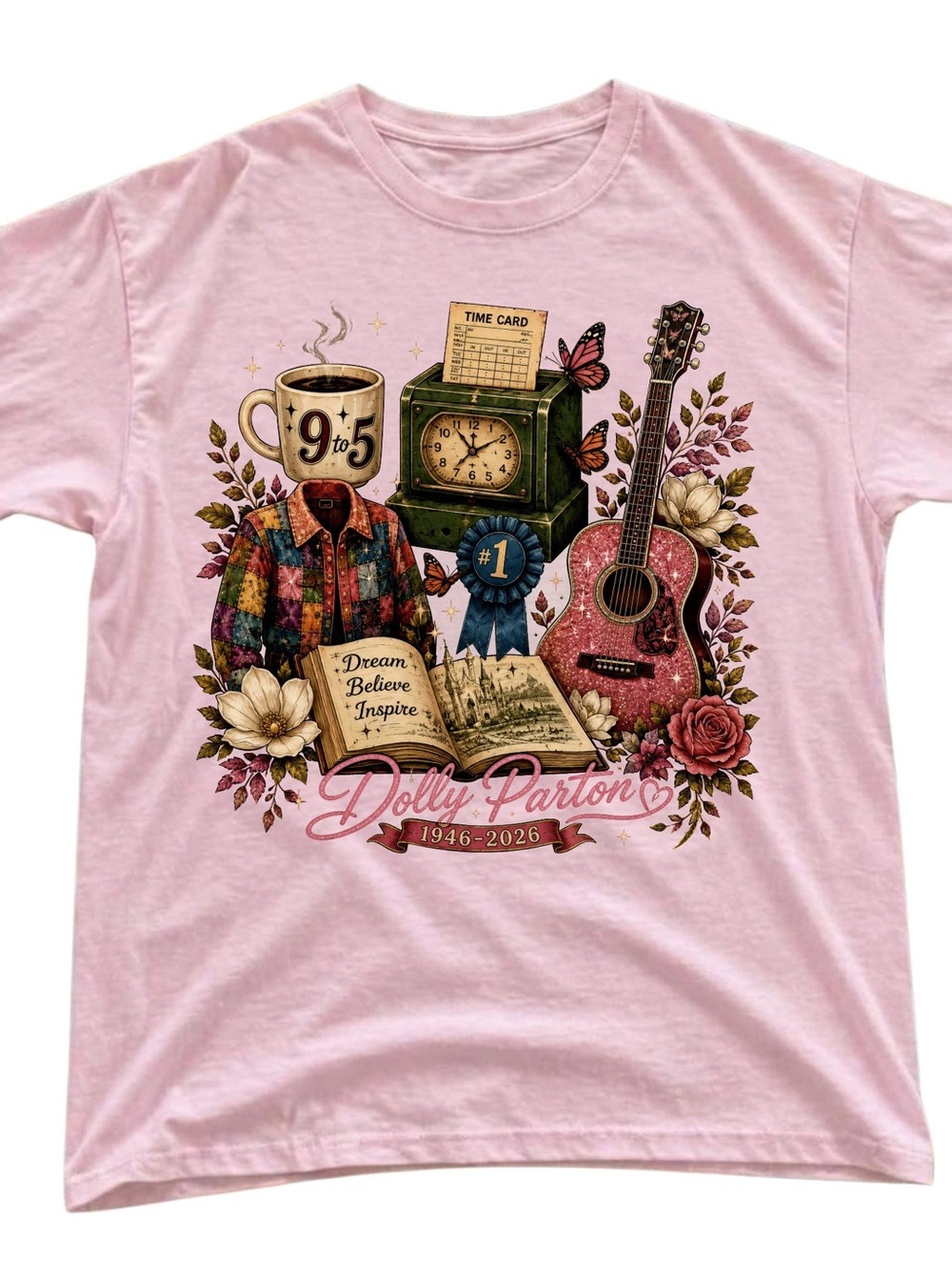 Gildan Pink Dolly Parton Tribute Short-Sleeve Graphic Tee
